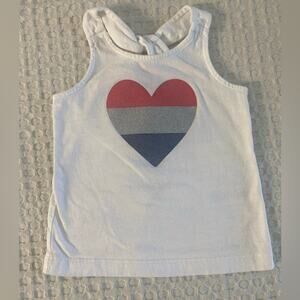 Carters‎ White Sleeveless Heart Shirt Sz 18Mths